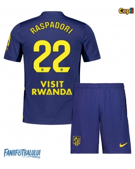 Atletico Madrid Giacomo Raspadori #22 Echipament de Fotbal Replică 2025-26 Copii Deplasare (+ Șorturi)